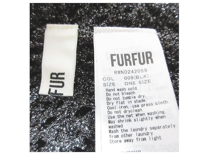 Autre Marque FURFUR Glänzendes Strick-Camisole-Kleid Schwarz Silber - Ansicht 5