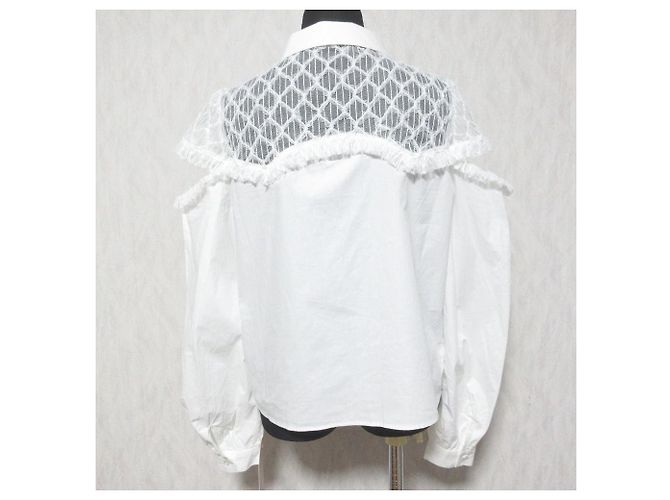 Autre Marque Camicia a Maniche Lunghe Darich Block Lace Docking Bianco - vista 2