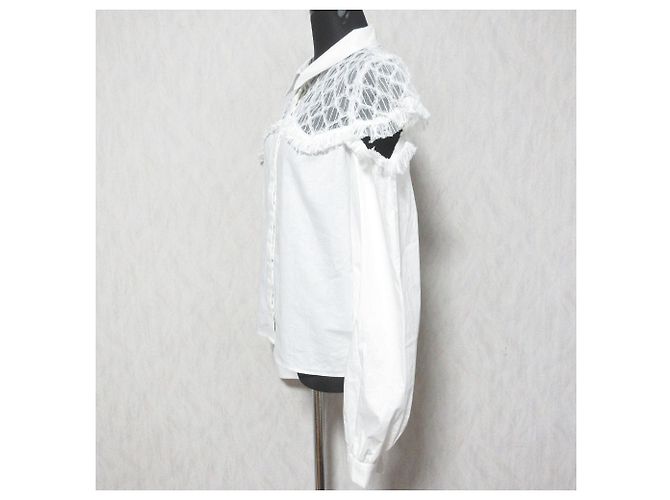Autre Marque Camicia a Maniche Lunghe Darich Block Lace Docking Bianco - vista 3