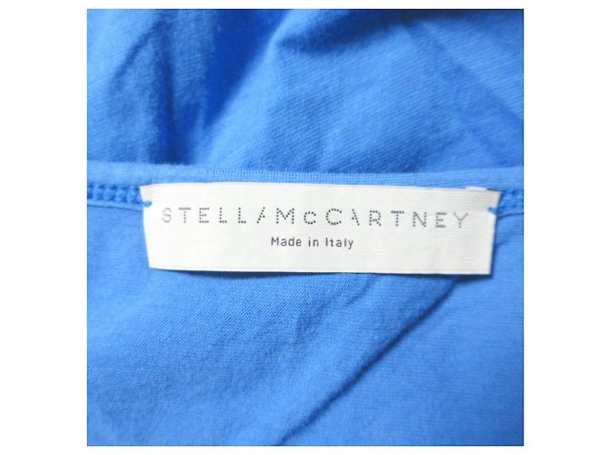 Stella Mc Cartney Vestido de algodão com decote em U e mangas curtas Stella McCartney Azul - vista 3