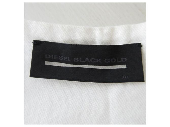 Autre Marque Vestido combinación de denim con mangas francesas Diesel Black Gold Negro Blanco - vista 4