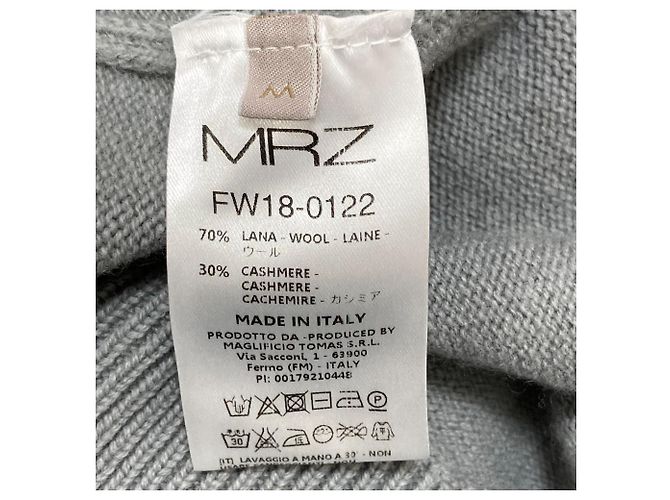 Autre Marque Pullover in misto cashmere a collo rotondo asimmetrico MRZ Grigio - vista 5