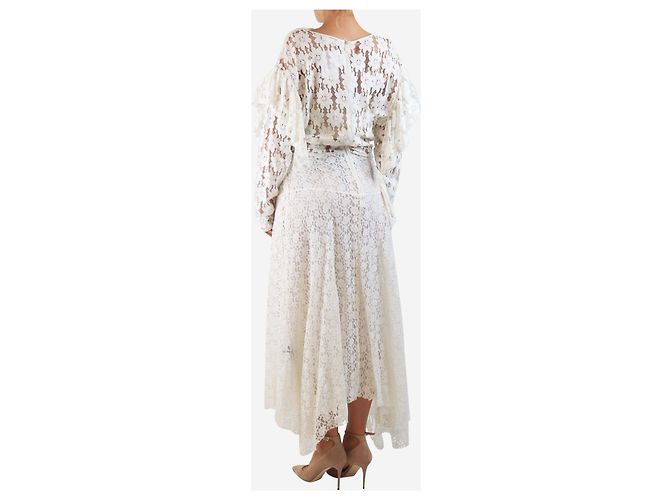 Isabel Marant Etoile Maxikleid aus floraler Spitze Off-white - Größe UK 12 Weiß - Ansicht 2