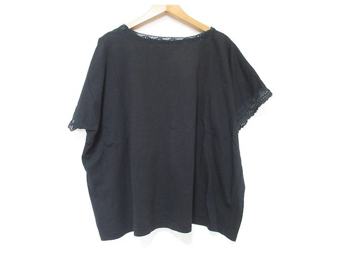Autre Marque Pullover a maniche corte larghe con pizzo SOIL Nero - vista 2