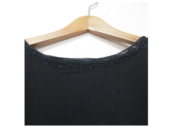 Autre Marque Pullover a maniche corte larghe con pizzo SOIL Nero - vista 3
