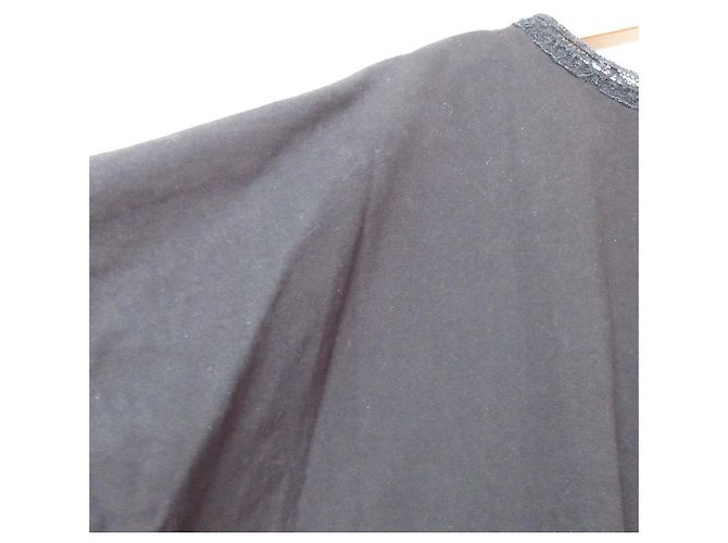 Autre Marque Pullover a maniche corte larghe con pizzo SOIL Nero - vista 4