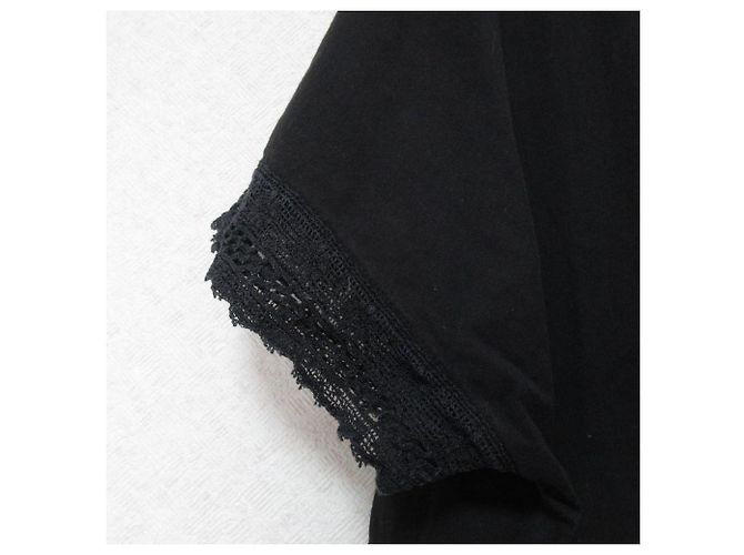 Autre Marque Pullover a maniche corte larghe con pizzo SOIL Nero - vista 5