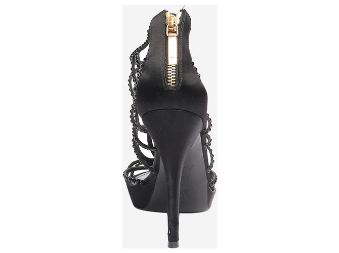 Louis Vuitton Sandali neri con cinturini gioiello - taglia EU 38,5 - vista 3