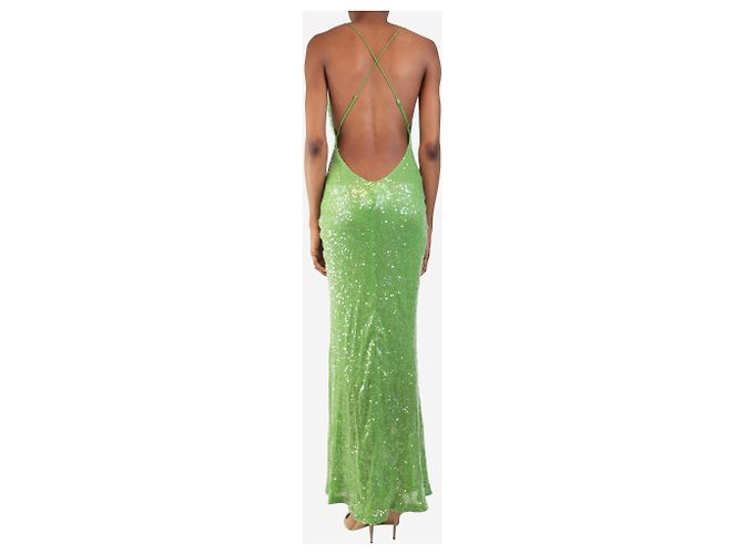 Rat & Boa Maxikleid aus grünen Pailletten Gaia - Größe S - Ansicht 2