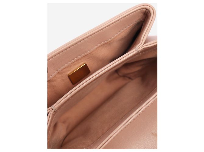 Chanel Mini borsa a tracolla con catena di perle rosa polveroso - vista 7