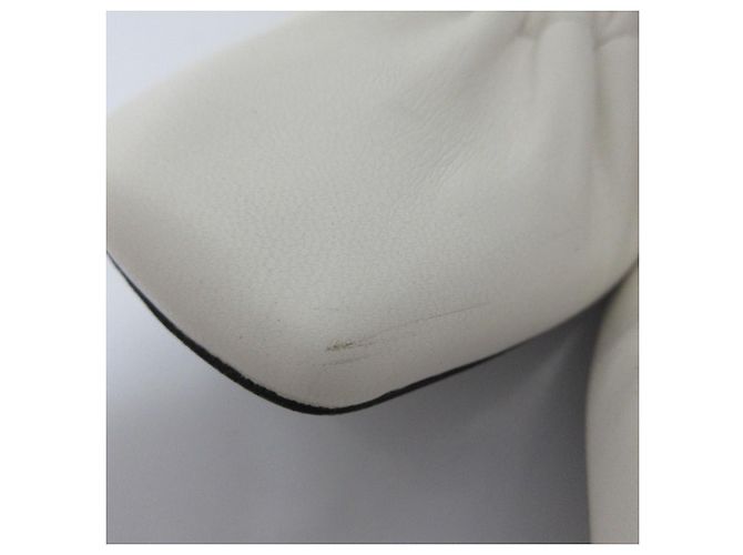 Autre Marque Patou Drawstring Leather Square Toe Block Heel Pumps White - view 11