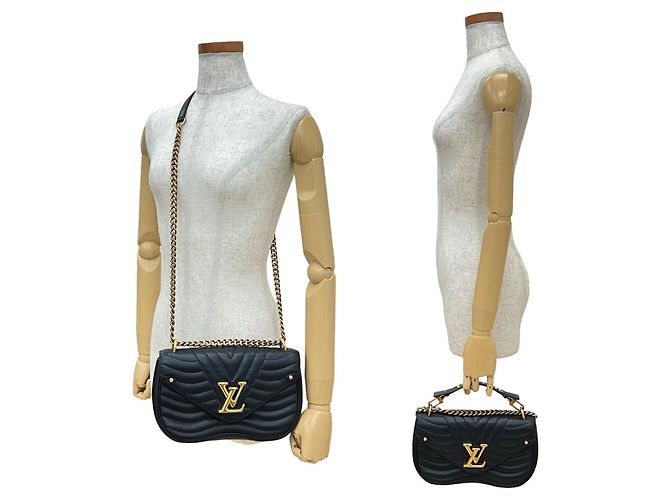 Borsa a spalla in pelle New Wave con catena 2 in 1 Louis Vuitton Nero - vista 2