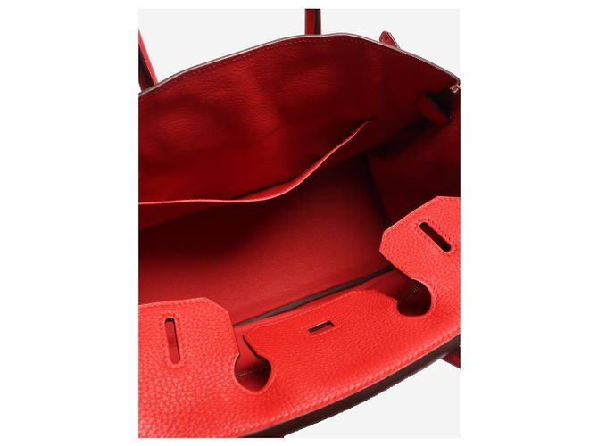 Hermès Borsa Birkin 30 rossa in pelle Clémence Rosso - vista 7