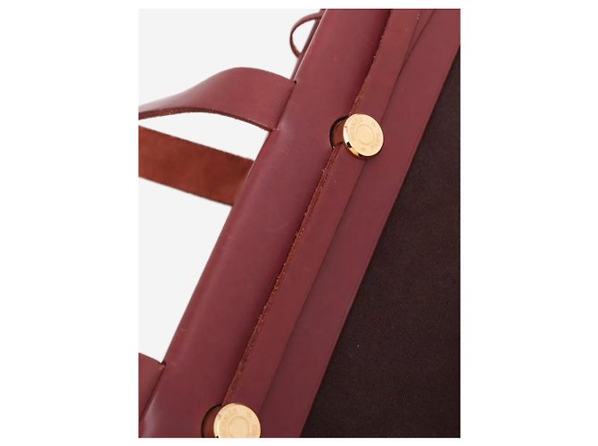 Hermès Borsa tote GM Herbag vintage 2002 marrone - vista 14