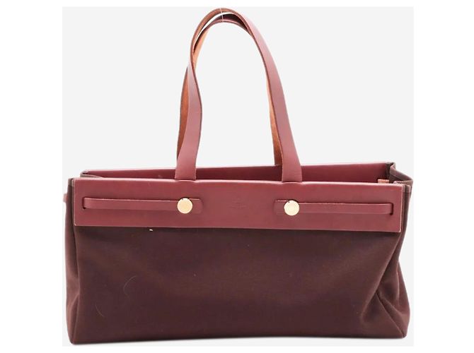 Hermès Borsa tote GM Herbag vintage 2002 marrone - vista 2