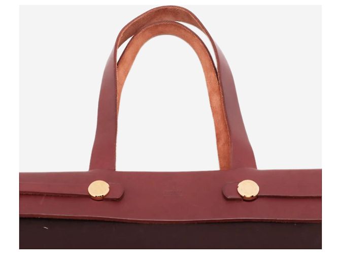 Hermès Borsa tote GM Herbag vintage 2002 marrone - vista 6