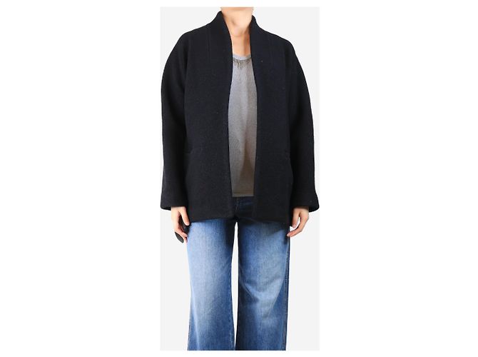 Ba&Sh Chaqueta de lana negra con cinturón - talla UK 10 - vista 3
