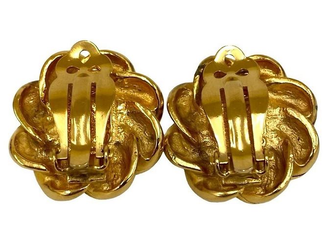 Chanel Gripoa Coco Mark Farbstein-Ohrclip Rot Golden - Ansicht 4