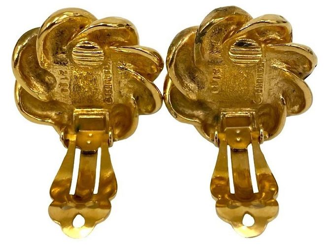 Chanel Gripoa Coco Mark Farbstein-Ohrclip Rot Golden - Ansicht 5