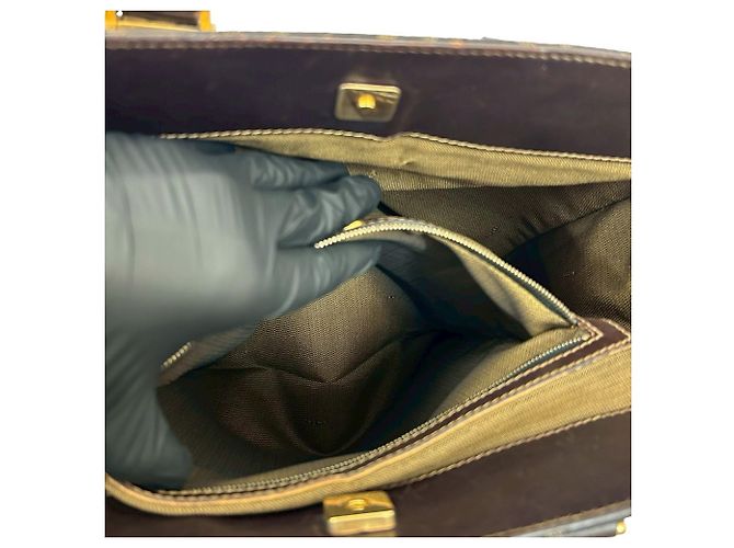 Fendi Zucca FF-Muster Handtasche/Tote Bag Braun Schwarz Khaki - Ansicht 10