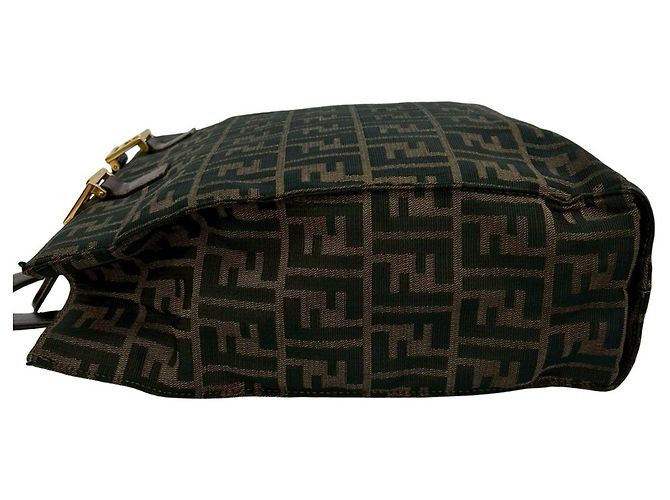 Fendi Zucca FF-Muster Handtasche/Tote Bag Braun Schwarz Khaki - Ansicht 5
