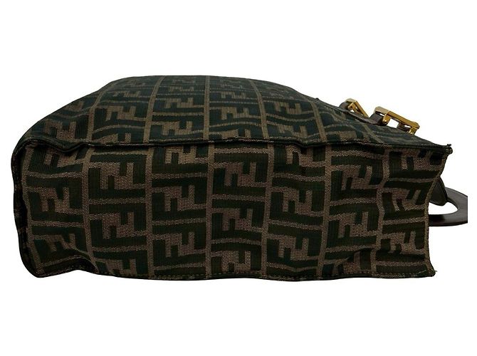 Fendi Zucca FF-Muster Handtasche/Tote Bag Braun Schwarz Khaki - Ansicht 6