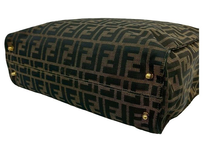 Fendi Zucca FF-Muster Handtasche/Tote Bag Braun Schwarz Khaki - Ansicht 8