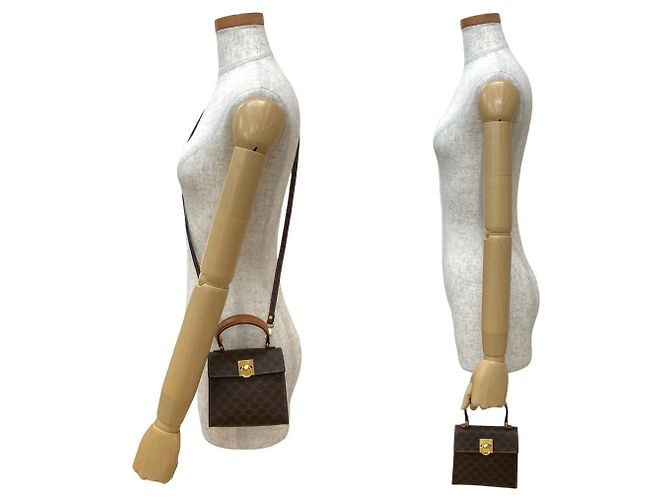 Céline Mini borsa 2 in 1 in pelle con logo Macadam di CELINE Marrone - vista 2