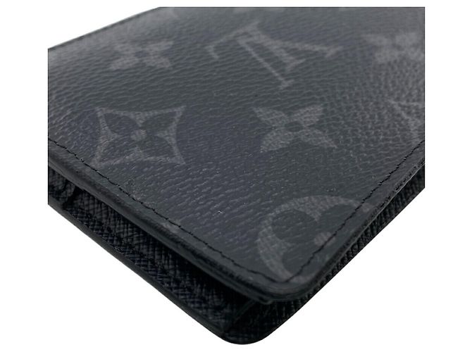 Slender Louis Vuitton Monogram Eclipse Bill Wallet Black - view 3
