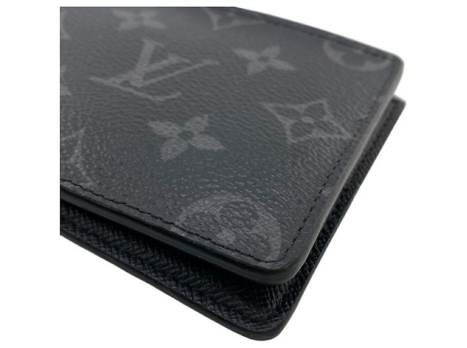 Slender Louis Vuitton Monogram Eclipse Bill Wallet Black - view 4