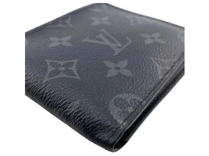 Slender Louis Vuitton Monogram Eclipse Bill Wallet Black - view 5