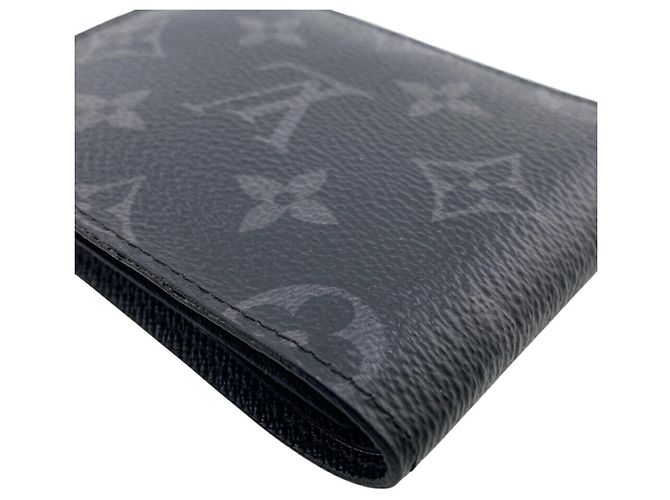 Slender Louis Vuitton Monogram Eclipse Bill Wallet Black - view 6