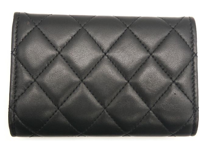 Chanel Kartenhalter aus gestepptem Lammleder Schwarz - Ansicht 2