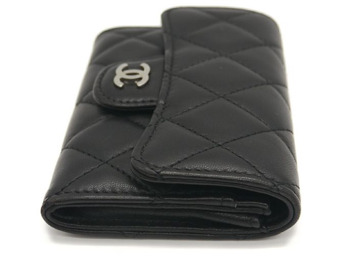Chanel Kartenhalter aus gestepptem Lammleder Schwarz - Ansicht 4
