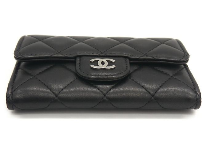Chanel Kartenhalter aus gestepptem Lammleder Schwarz - Ansicht 5