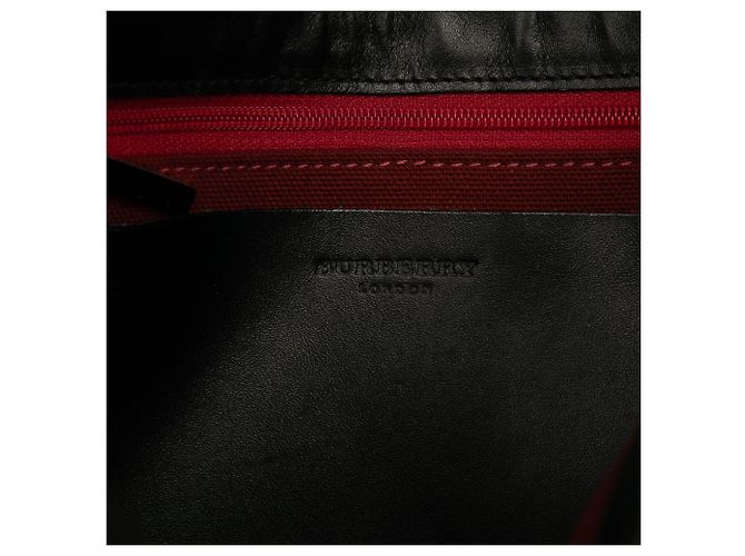 Borsa a spalla in lana a quadri mega nera Burberry Nero - vista 5