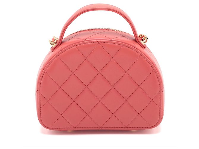 Chanel Rosso Trapuntato in Agnello Chic Riviera Vanity Case con Manico - vista 2