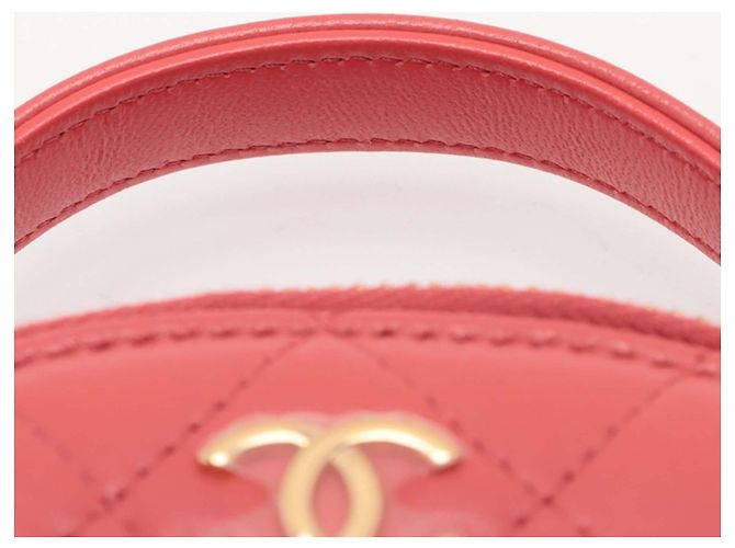 Chanel Rosso Trapuntato in Agnello Chic Riviera Vanity Case con Manico - vista 8