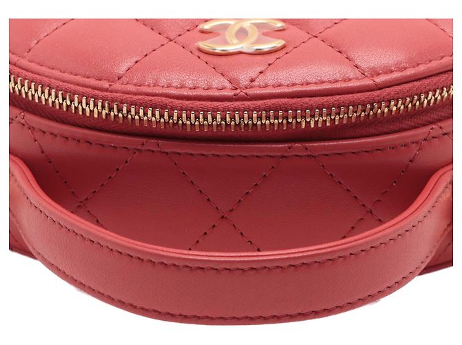 Chanel Rosso Trapuntato in Agnello Chic Riviera Vanity Case con Manico - vista 9