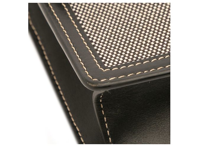 Borsa a tracolla Burberry in tela grigia Horseferry Note Marrone - vista 10