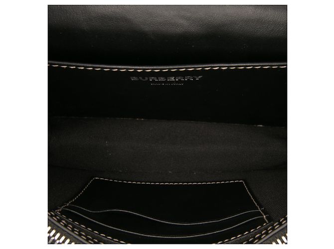 Borsa a tracolla Burberry in tela grigia Horseferry Note Marrone - vista 4