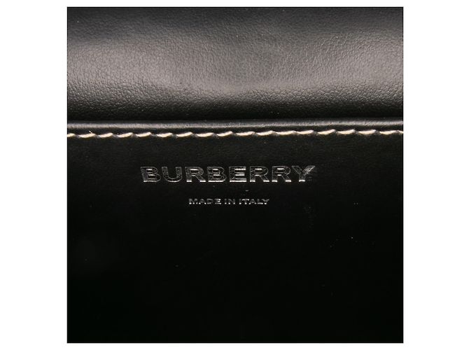 Borsa a tracolla Burberry in tela grigia Horseferry Note Marrone - vista 5