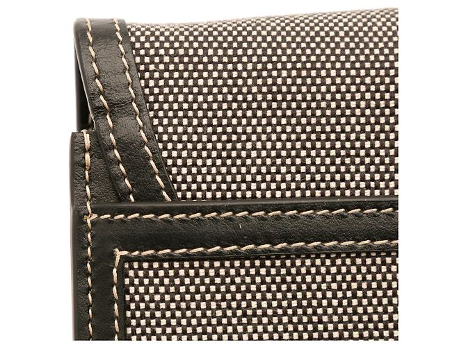 Borsa a tracolla Burberry in tela grigia Horseferry Note Marrone - vista 9