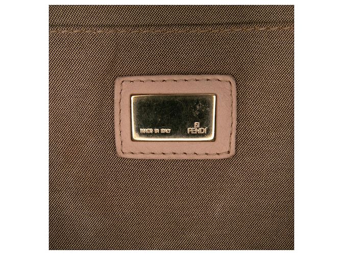 Fendi Beige Zucchino Canvas F Charm Crossbody - vista 5