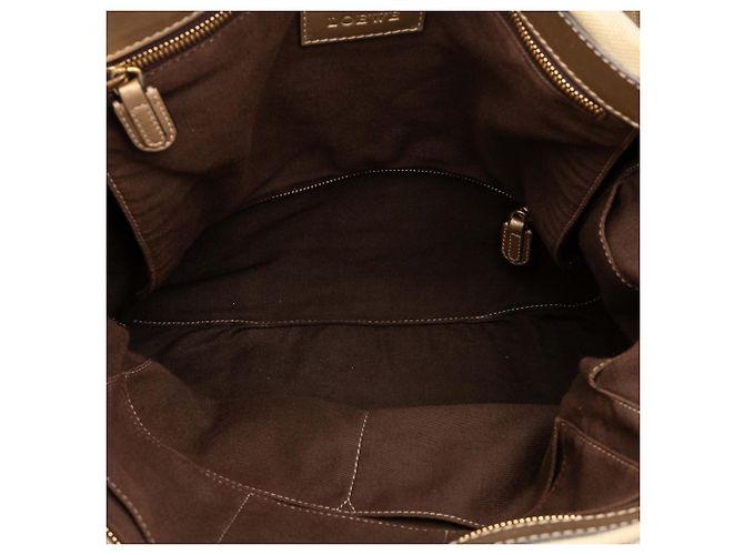 Braune Canvas Anagram Tasche von LOEWE Beige - Ansicht 4