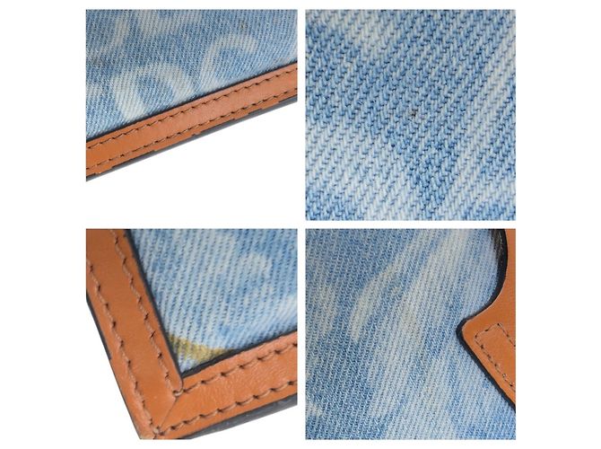Borsa Tote in Denim Versace Marrone Blu - vista 5