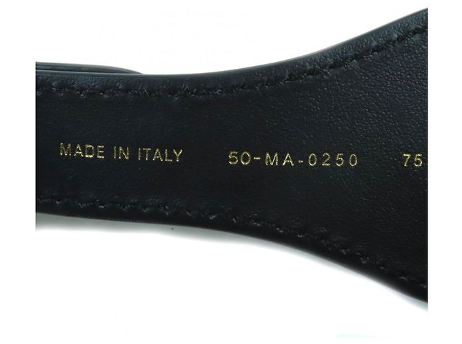 Leder-Gürtel mit Christian Dior Logo-Stickerei Schwarz - Ansicht 10