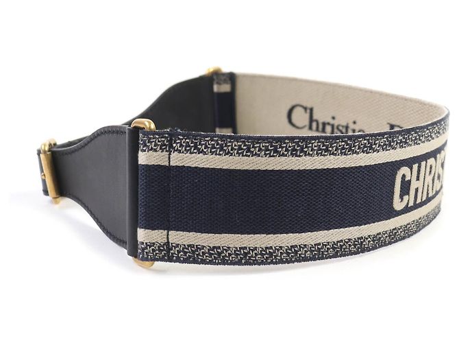 Leder-Gürtel mit Christian Dior Logo-Stickerei Schwarz - Ansicht 4