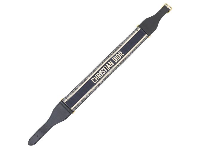 Leder-Gürtel mit Christian Dior Logo-Stickerei Schwarz - Ansicht 5