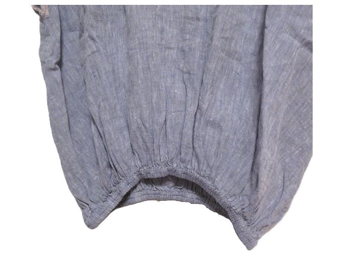 Autre Marque Blouse en lin SOIL Gris Bleu clair - vue 3